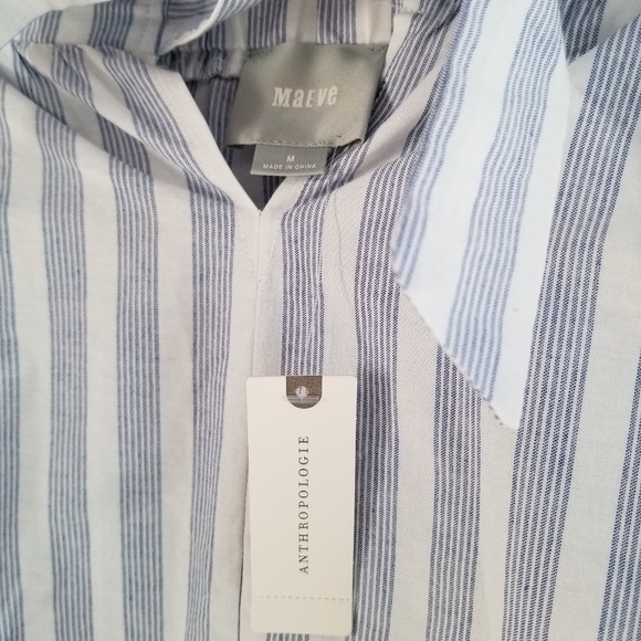 MAEVE Anthropologie Off the Shoulder Blouse Stripe - Picture 3 of 8